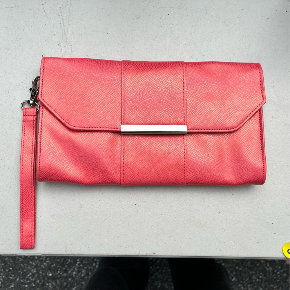 Style & co. Coral pink clutch purse- new